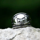 Men's 316L stainless steel rings Punisher skeleton mask
