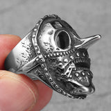 Men's stainless steel ring in rock star style with mask-shaped