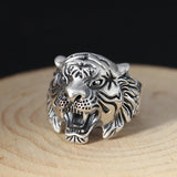 925 Ring für Männer mit exquisite Tigerkopf-Gravur einzigartig und kraftvoll - Siegelring-shop