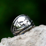 Men's 316L stainless steel rings Punisher skeleton mask