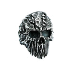 Schwarz-Silberner Teufelskopf-Ring aus Edelstahl steampunk Skull Ring