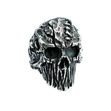 Schwarz-Silberner Teufelskopf-Ring aus Edelstahl steampunk Skull Ring