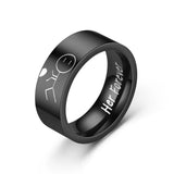 Schwarz Titan Paar-Ringe mit Gravur 'His Always' & 'Her Forever' - Siegelring-shop