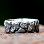 Norse Viking Amulett Ring aus Edelstahl mit gravierter Inschrift Schwarz/Silber