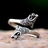 Herrenring aus Edelstahl mit Viking Drachenmotiv