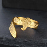 Dawapara Imam Ali Zulfiqar Schwert-Ring mit arabischer Schrift silberfarbene