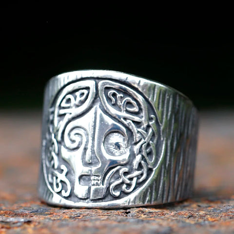 HELA ring with skull emblem and Celtic patterns made of stainless steel