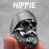 Pierścienie Hippie Skull Rider dla mężczyzn, ze stali nierdzewnej, damskie
