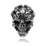 Herrenring mit Totenkopf-Design Gotischer Punk-Stil Silberfarben - Siegelring-shop