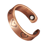 Ring aus reinem Kupfer mit Herzen Verstellbarer 6mm Magnetring für Frauen