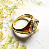Złoty pierścień sygnetowy z powłoką UV, modny, elegancki, dla kobiet i mężczyzn, prezent w stylu boho na jesień, ze srebra próby 925