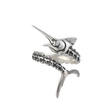 Silberring mit Marlin-Fisch-Design Einzigartiger Fischgeist-Ring