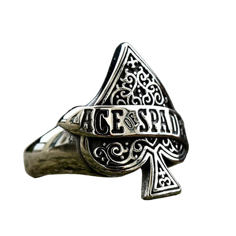 "Ace Of Spades" Ring für Herren aus hochwertigem Silber mit filigrane