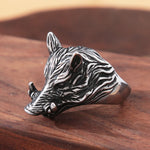 Wildschwein Ring aus Edelstahl Biker Ring