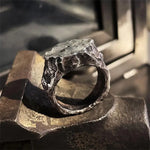 Männerring aus massivem Silber mit natürlichem Baumdesign
