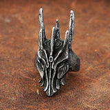 Schwarz-vergoldeter Ring mit Helm-Design aus 316L Edelstahl für Männer