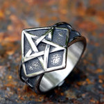 Herrenring mit Gothic-Pentagramm-Motiv aus Edelstahl