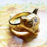 Pierścionek pozłacany "Kot Wiosna" z kolekcji "Nowy Fine" dla kobiet ze srebra próby 925