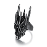 Schwarz-vergoldeter Ring mit Helm-Design aus 316L Edelstahl für Männer