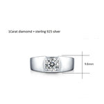 Herrenring aus 925er Silber mit 1 Karat Moissanit-Diamant - Siegelring-shop