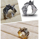 Herrenring mit Fledermaus-Design aus Silber - Siegelring-shop