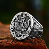 Doppelte Adler Emblem Ring ausaus russischem Edelstah