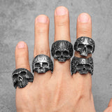 Skull Ring aus Edelstahl für Männer Schwarz