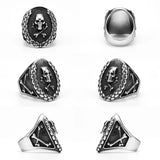 Medal Zwycięstwa Czaszka Mężczyźni Pierścienie Stal nierdzewna Kobiety Biżuteria Punk Gothic