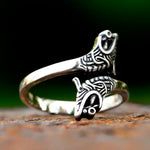 Herrenring aus Edelstahl mit Viking Drachenmotiv