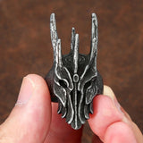 Schwarz-vergoldeter Ring mit Helm-Design aus 316L Edelstahl für Männer