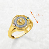 Złoty pierścień sygnetowy z powłoką UV, modny, elegancki, dla kobiet i mężczyzn, prezent w stylu boho na jesień, ze srebra próby 925