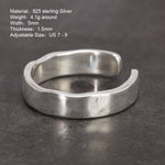 Men's sterling silver S925 ring with hammered finish