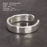 Men's sterling silver S925 ring with hammered finish