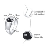 Herrenring aus Edelstahl mit Tai Chi Yin Yang Symbol in Silber - Siegelring-shop