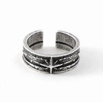 Offener Ring für Herren mit Sternmotiv aus Silbe