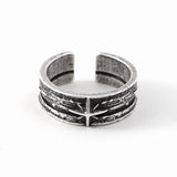 Offener Ring für Herren mit Sternmotiv aus Silbe
