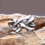Krone von Dornen Ring für Männer aus Edelstahl rauchig stilvolles Design