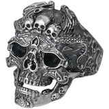 Herrenring im Gothic-Stil mit Totenkopf-Design - Siegelring-shop