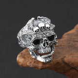 Herrenring im Gothic-Stil mit Totenkopf-Design - Siegelring-shop