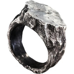 Männerring aus massivem Silber mit natürlichem Baumdesign