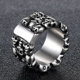 Męski pierścień ze stali nierdzewnej z motywem czaszki