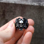 Men's ring made of 316L stainless steel with skull and devil horns