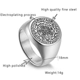 Herren Siegelring mit Sieben Erzengel Symbol Salomonischer Kabbala-Talisman - Siegelring-shop