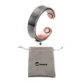 Kupferring für Männer Minimalistischer offener Cuff mit Magneten