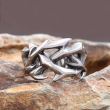 Krone von Dornen Ring für Männer aus Edelstahl rauchig stilvolles Design