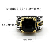 925 Sterling Silber Herrenring im türkischen Klassik-Stil mit quadratische