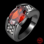 925 Sterling Silber Ring mit synthetischem rotem und lila Rubin für Männe