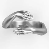 Handumarmender Ring aus Gold Offener Ring für Männer mit einzigartigem