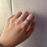 Hui Palindrom-Muster Ring für Männer aus Silber Handgefertigter Unisex Offener Ring