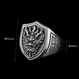 Edler Siegelring-Ring für Männer aus 925er Sterling Silber